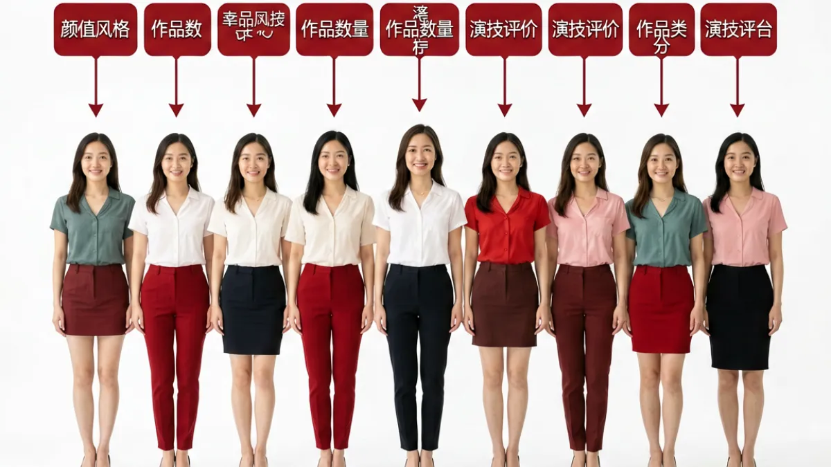 相泽南与同期同类型女优多维度对比横评导图，展示颜值、作品数量、演技风格等核心指标的可视化比较